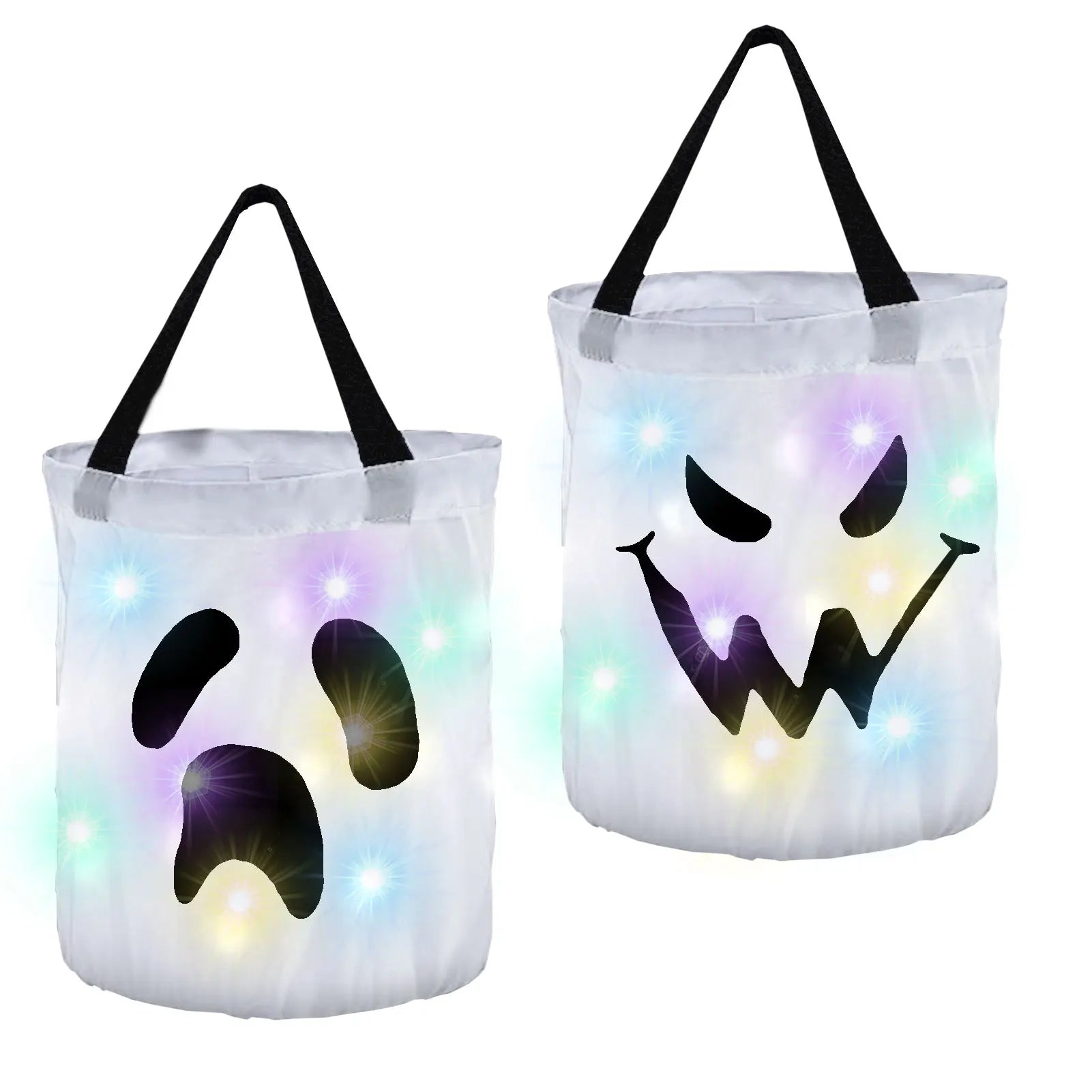 Halloween Handheld LED Lighting Pumpkin Bag Decoration Supplies Handbag Halloween Decoration Candy Bags