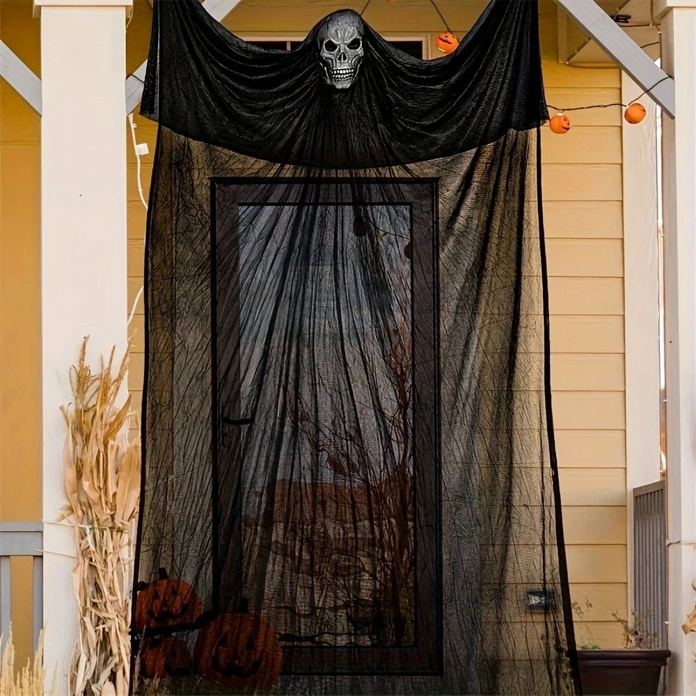 Halloween Hanging Ghost Decorations  Props Scary Halloween Hanging Skeleton Flying Ghost for Outdoor Indoor Home Yard Black