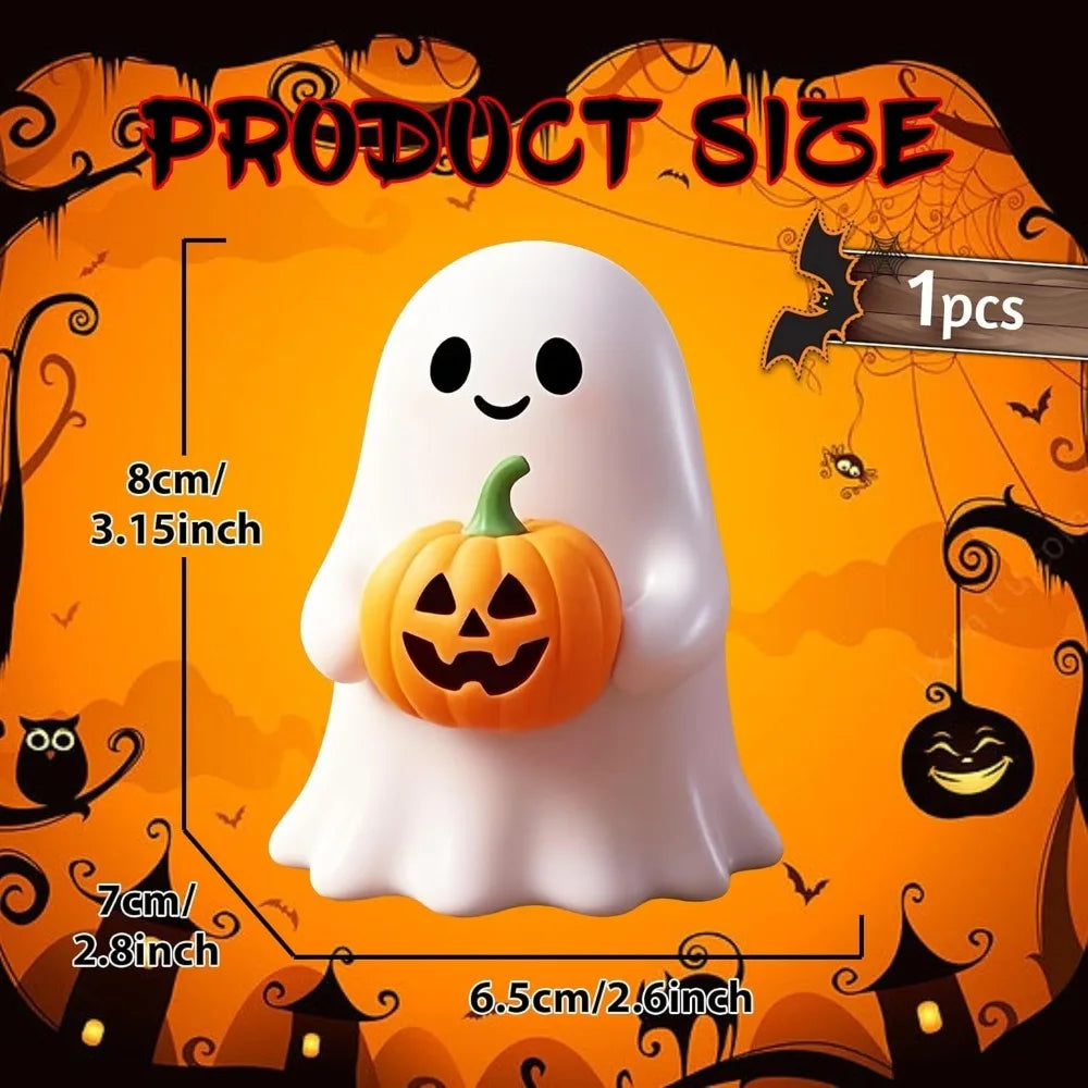 Halloween Ghost Figurine-Spooky Resin Middle Finger Ghost Statue, Cute Ghost Decor for Halloween Decorations