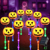 10 Pcs Halloween SolarPowered Pumpkin Pathway Lights for Outdoor Decorations 5 Color LED Illumination Ideal for Graveyard Porch
