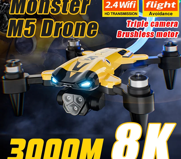 KBDFA New M5 Max Drone 8K Professinal 4K HD Camera Wide Angle Optical Flow Localization Brushless Motor RC Quadcopter Apron Sell