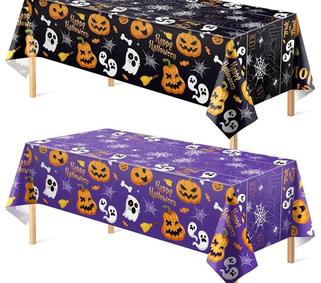 Halloween Decorations - Disposable Plastic Halloween Tablecloth | Halloween Party Decorations Favors Supplies for Table Decor In