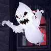 4.5 FT Halloween Iatable Ghost with Buildin LEDs Blow Up Flying Ghost Broke Out from Window for Halloweeen Window Decorations Y